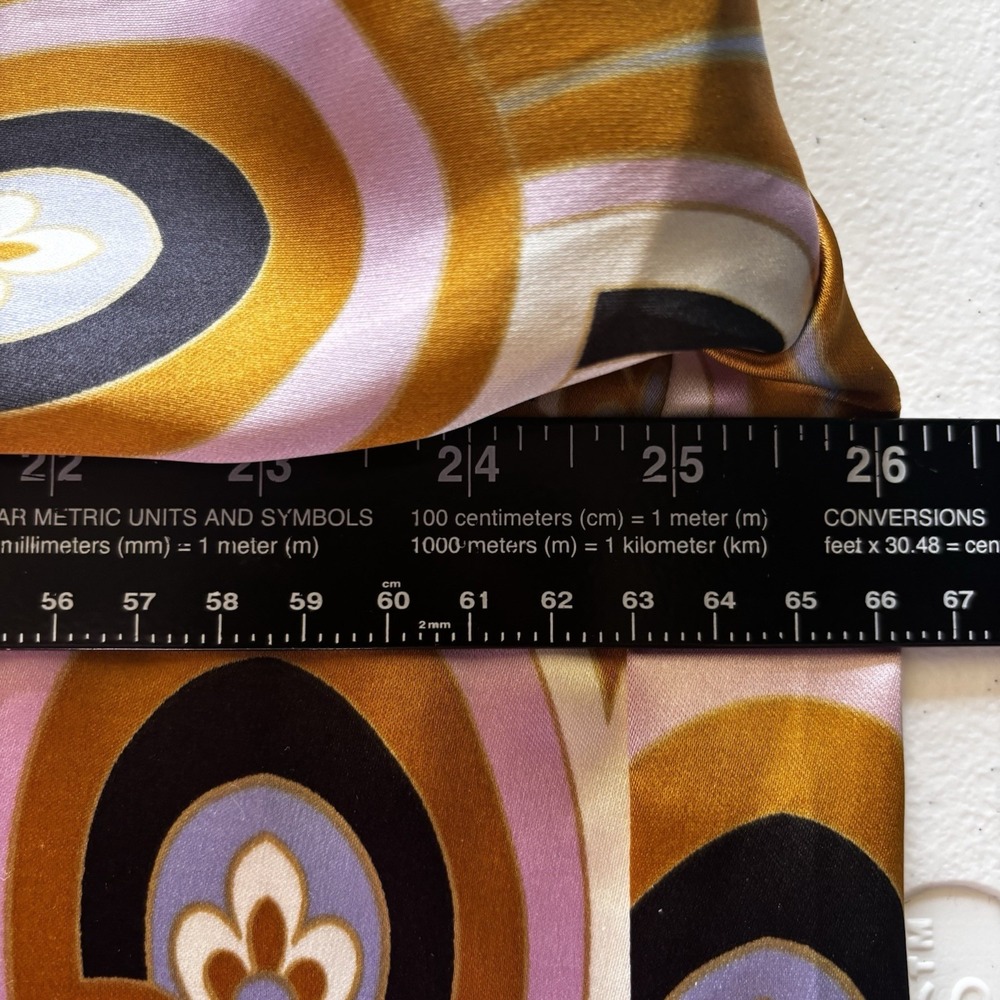 House of Harlow 1960 Blouse Top XL Art Deco Button Up Pink Gold Satin Retro READ - Picture 12 of 16